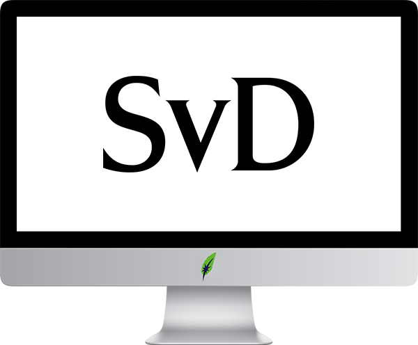 Afbeelding computerscherm met logo Svenska Dagbladet in kleur op transparante achtergrond - 600 * 496 pixels